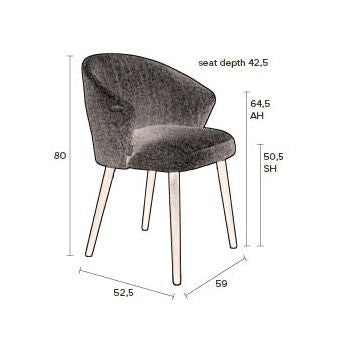 Dutchbone Waldo Dining Chair, Dark Gray