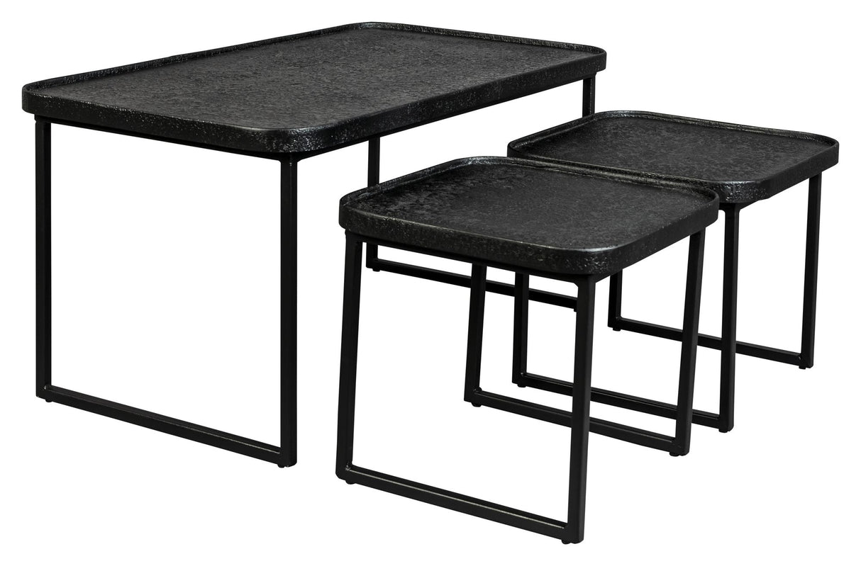 Dutchbone Winston Deposit Table Set w. 3, Matte Black