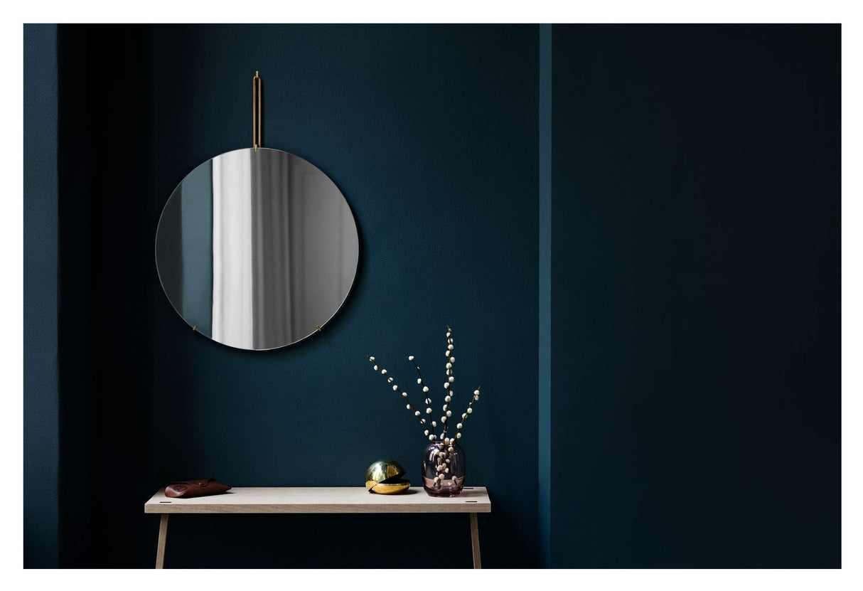 Wall mirror, Ø50, Brass