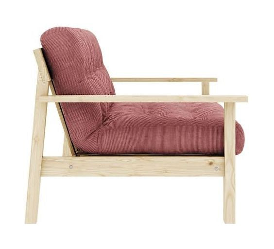 Unwind Sofa Bed, Lacquered Pine, Sorbet Pink Velvet