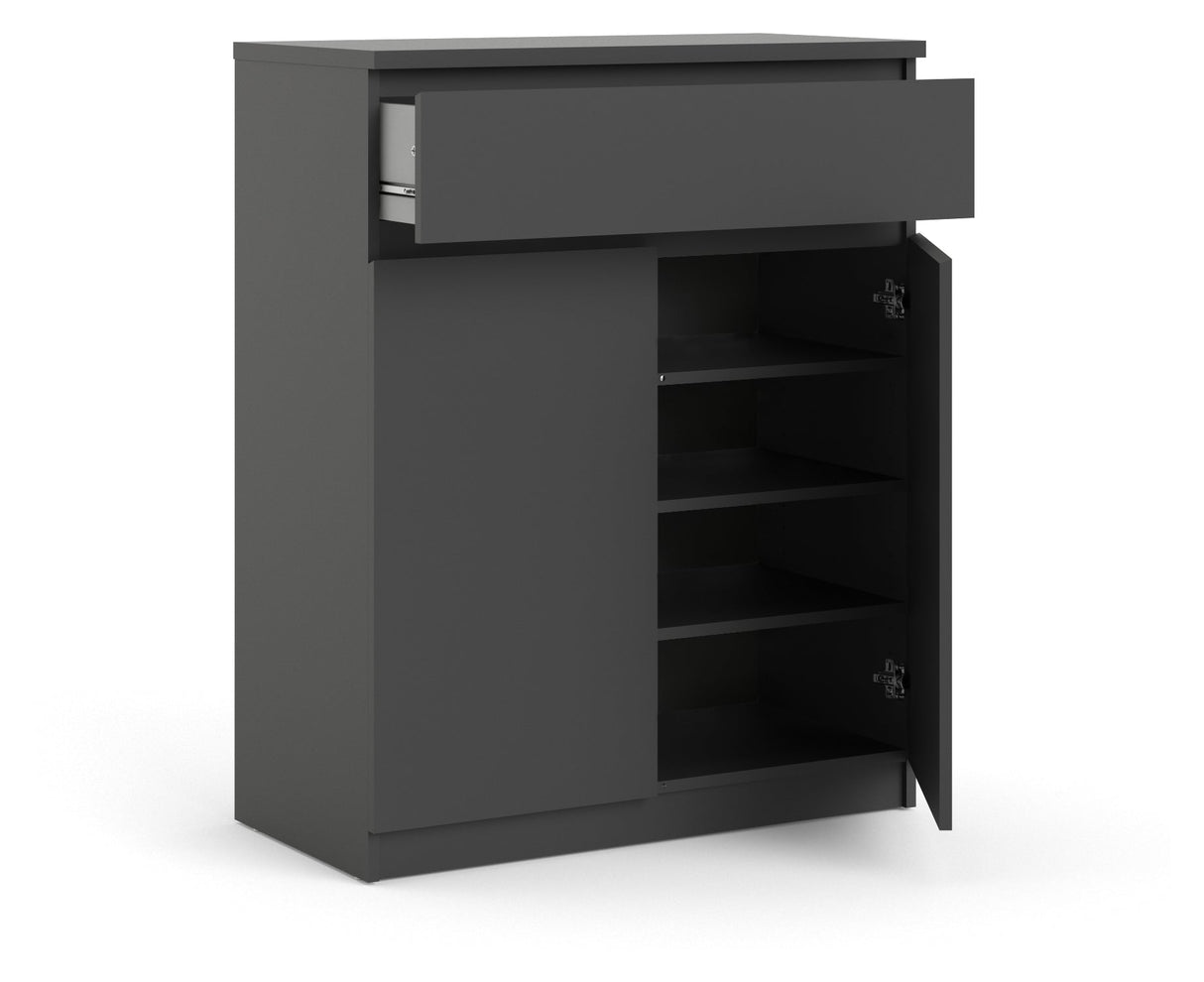 Naia Sideboard w/2 doors - Matte black foil