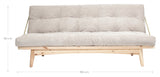 Folk Sofa bed, Pine/Ivory velvet