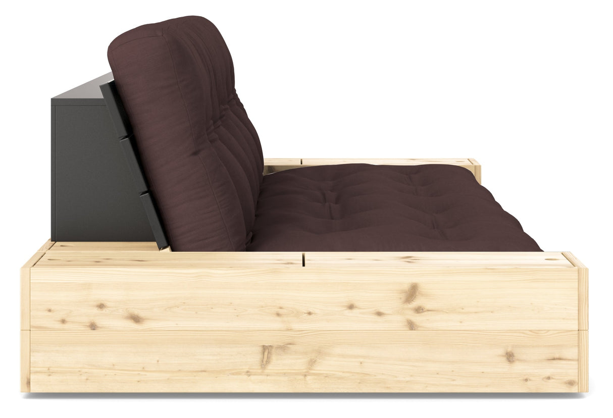 Base Sofa bed with Sideboxes, Brown/black