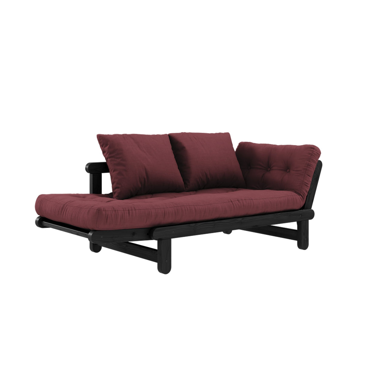 Beat, sofa bed, bordeux/black