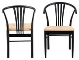 York, dining chair w/armrests - black/rattan