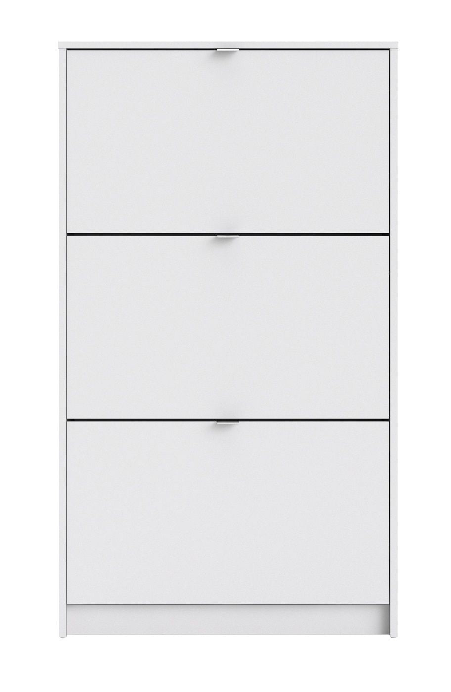 Shoes Shoe Cabinet 3 folding doors with 2 compartments - White