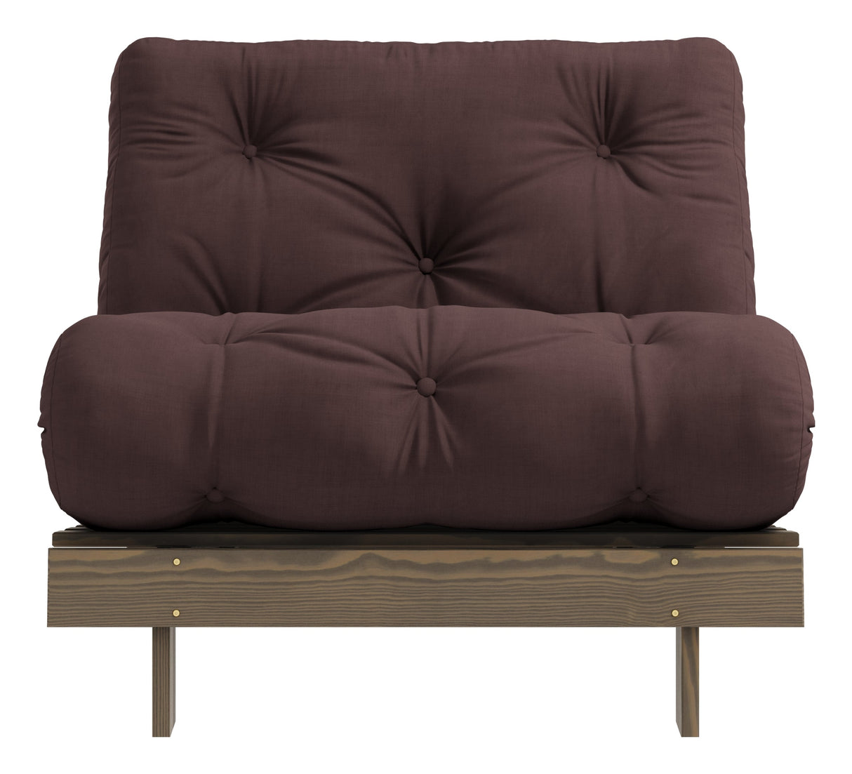 Roots 90 Sofa bed, Brown lacquered pine, Brown