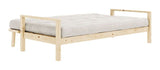 Knob Sofa bed, lacquered pine, Ivory velvet