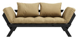 Bebop Sofa bed, Black lacquered, Pine/Beige