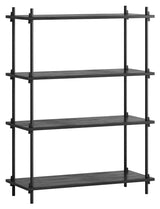 Shelving System, 1 bay, 4 shelves, H:115, Black/black