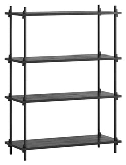 Shelving System, 1 bay, 4 shelves, H:115, Black/black