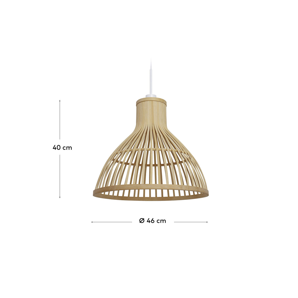 Nathaya Ceiling lamp shade in bamboo, Ø46 cm