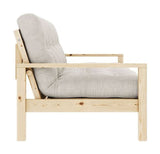 Knob Sofa bed, lacquered pine, Ivory velvet