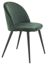 Velvet Dining Chair, Dark Green Velvet