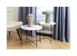 Avila Side table in polished white Guangxi marble, Ø52