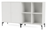 PAIR Classic sideboard with black legs, White