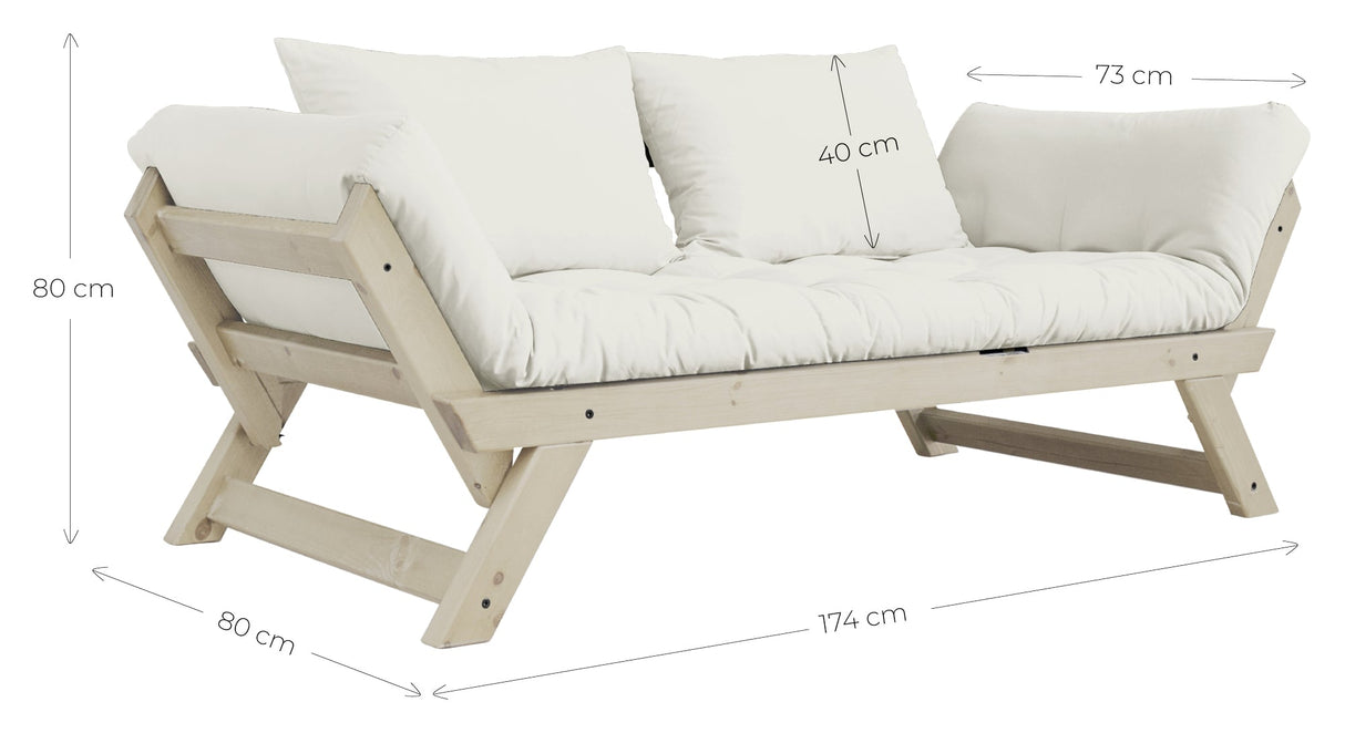 Bebop Sofa Bed, Off-White/Black Pine