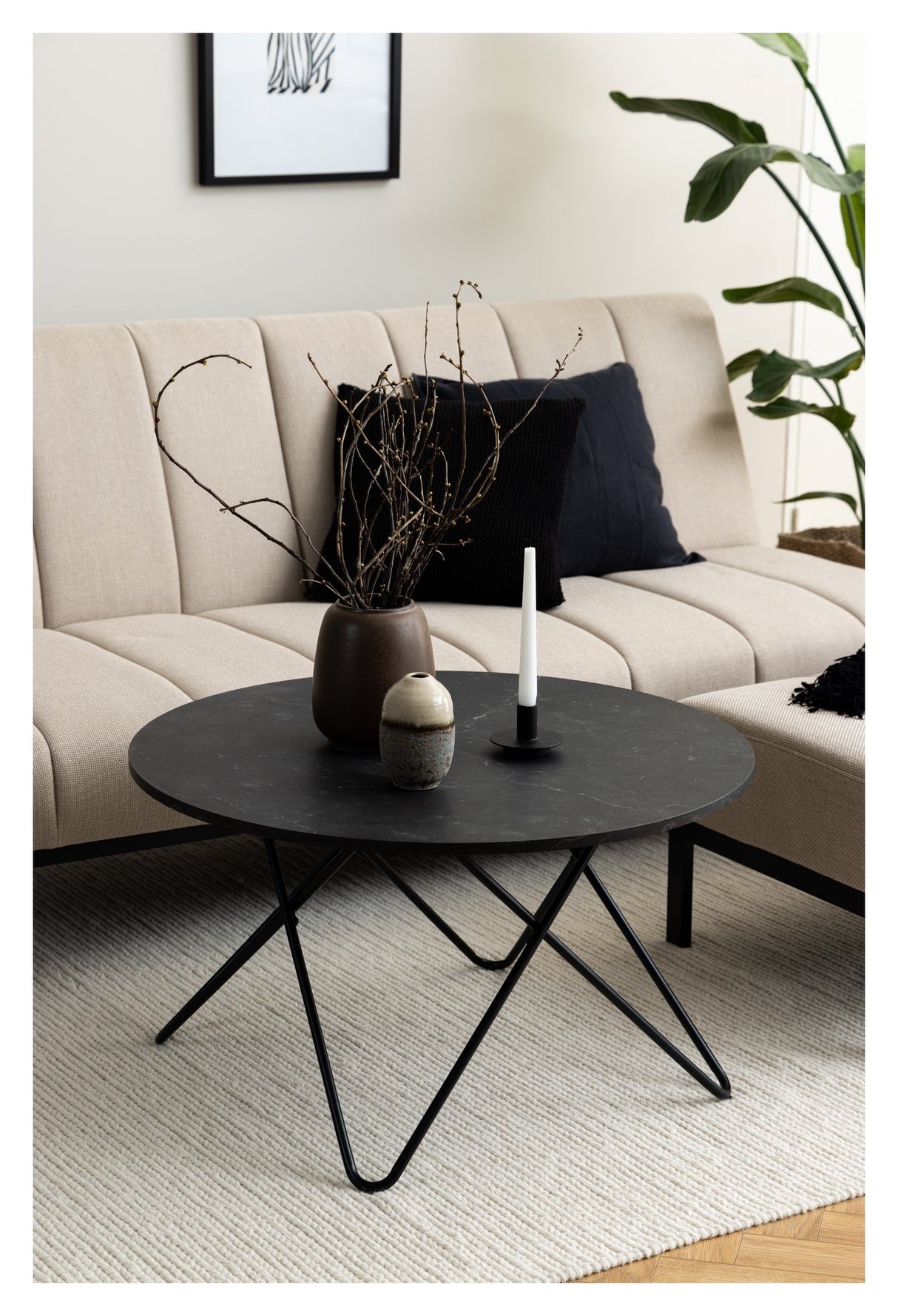 Wyre, coffee table Ø80 - black