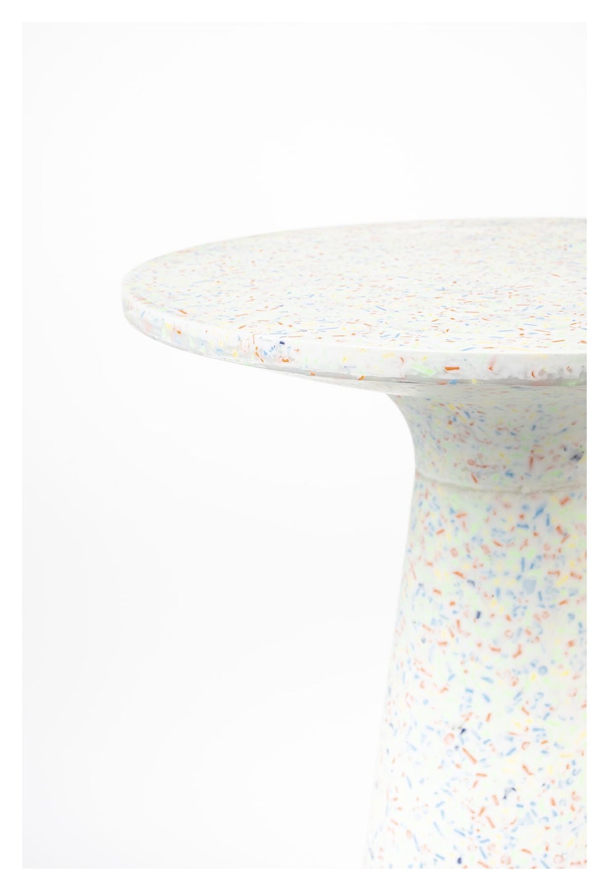 Victorie Recycled Side Table, Ø40, White/Multi