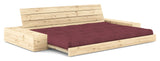 Base Sovesofa m. Sideboxes, Bordeaux/natur