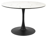 Maru Dining table with marble look / MDF table top H75xØ110, White