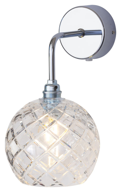 EBB & FLOW Rowan Crystal wall lamp, Silver, medium check