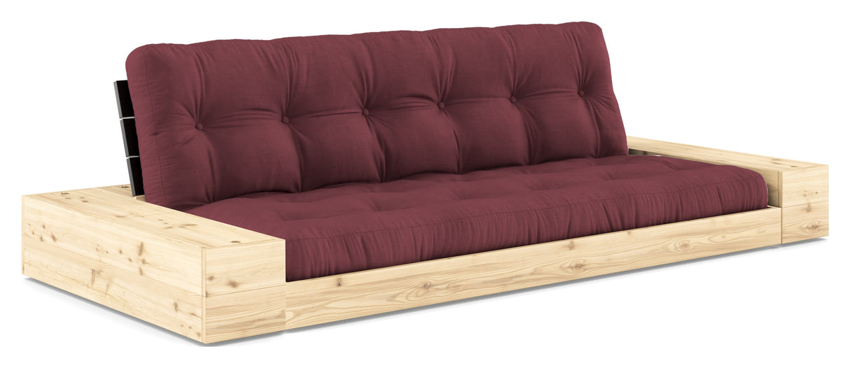 Base Sofa bed with Sideboxes, Bordeaux/black