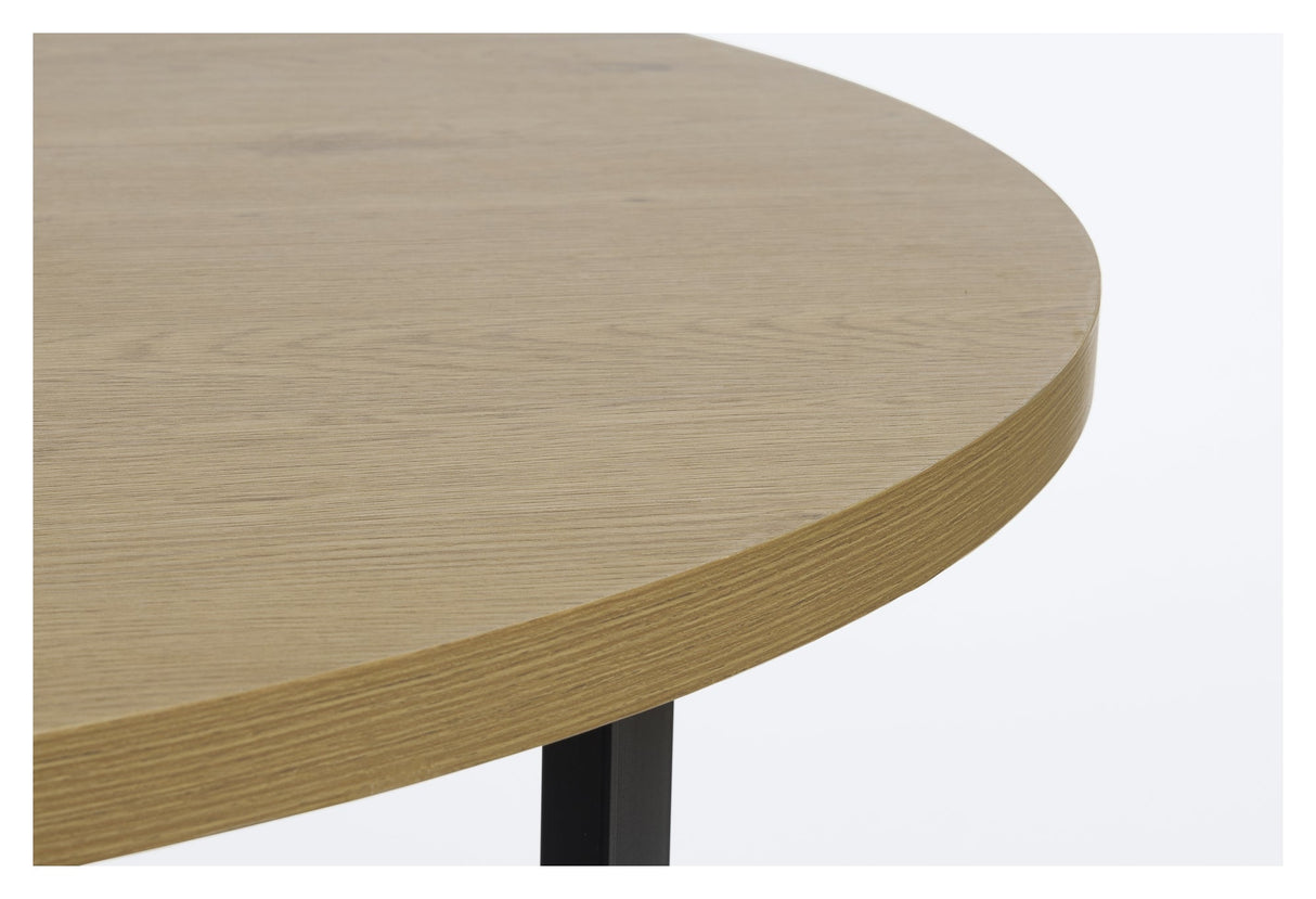 Lugo, dining table Ø120 - oak/black