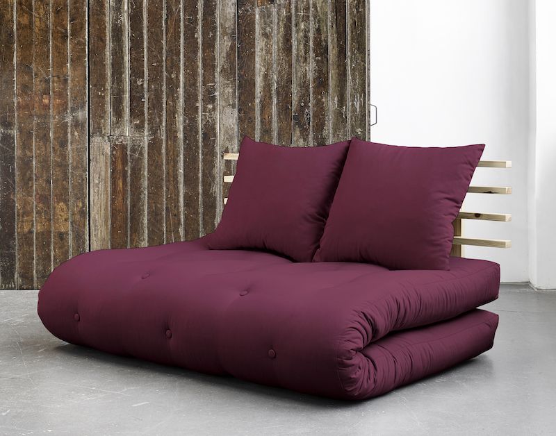 Shin Sano Futon sofa, Bordeaux/Natural