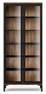 Roomers Vitrineskab w. 2 doors - Black/Walnut