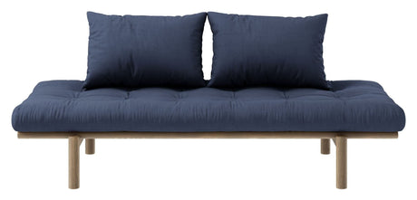 Pace Daybed Sofa bed, Brown lacquered pine, Navy