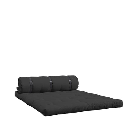 Buckle-Up Futon Sofa, Dark Gray