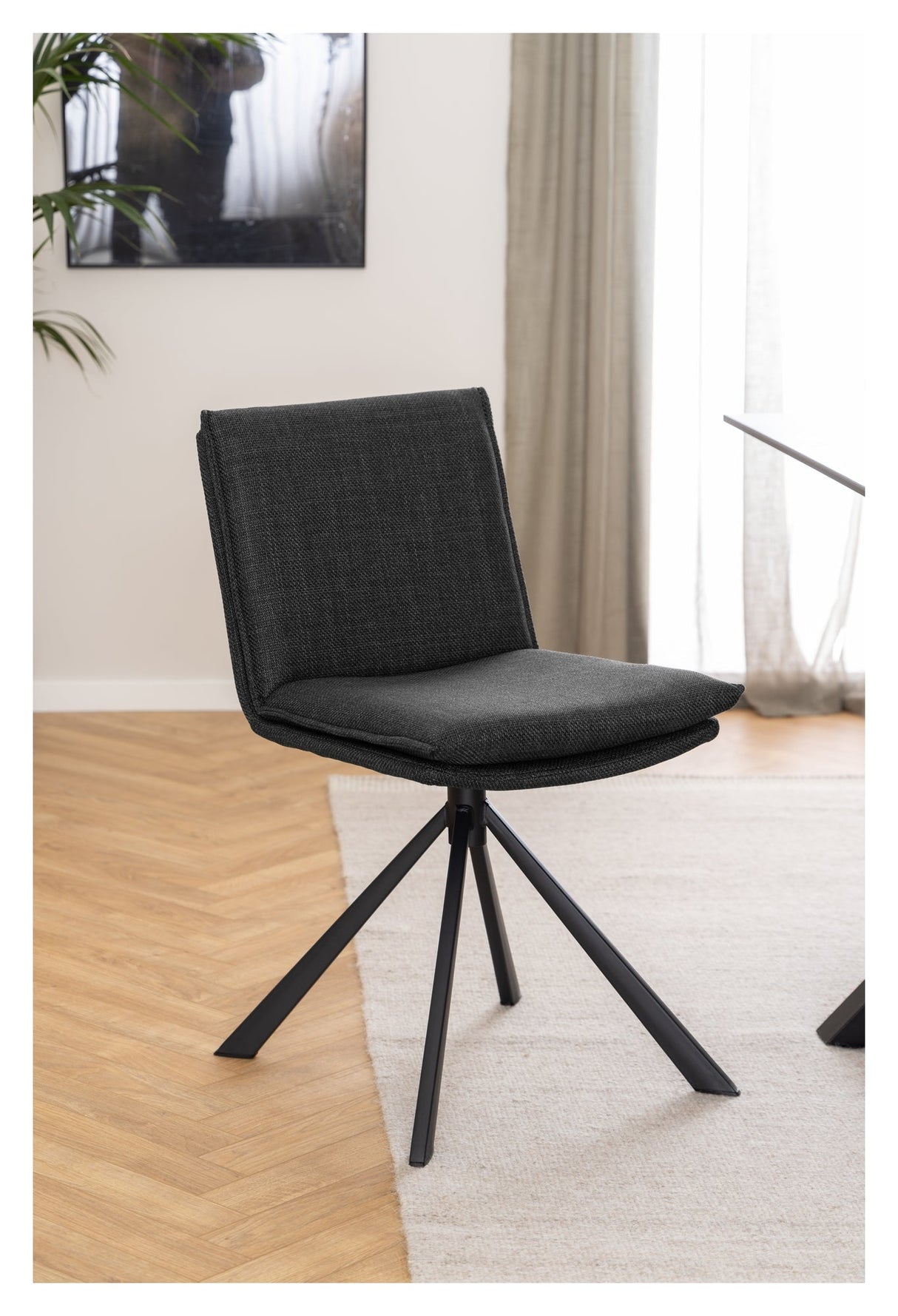 Flynn, dining chair - dark gray