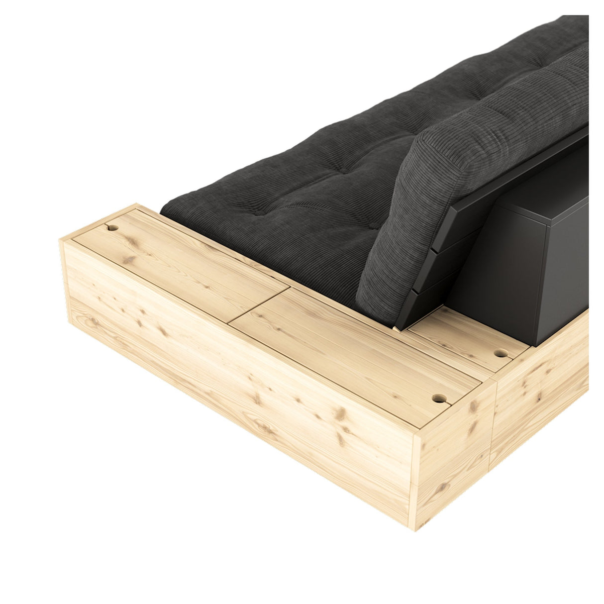 Base Sofa bed with Sideboxes, Dark Gray/black