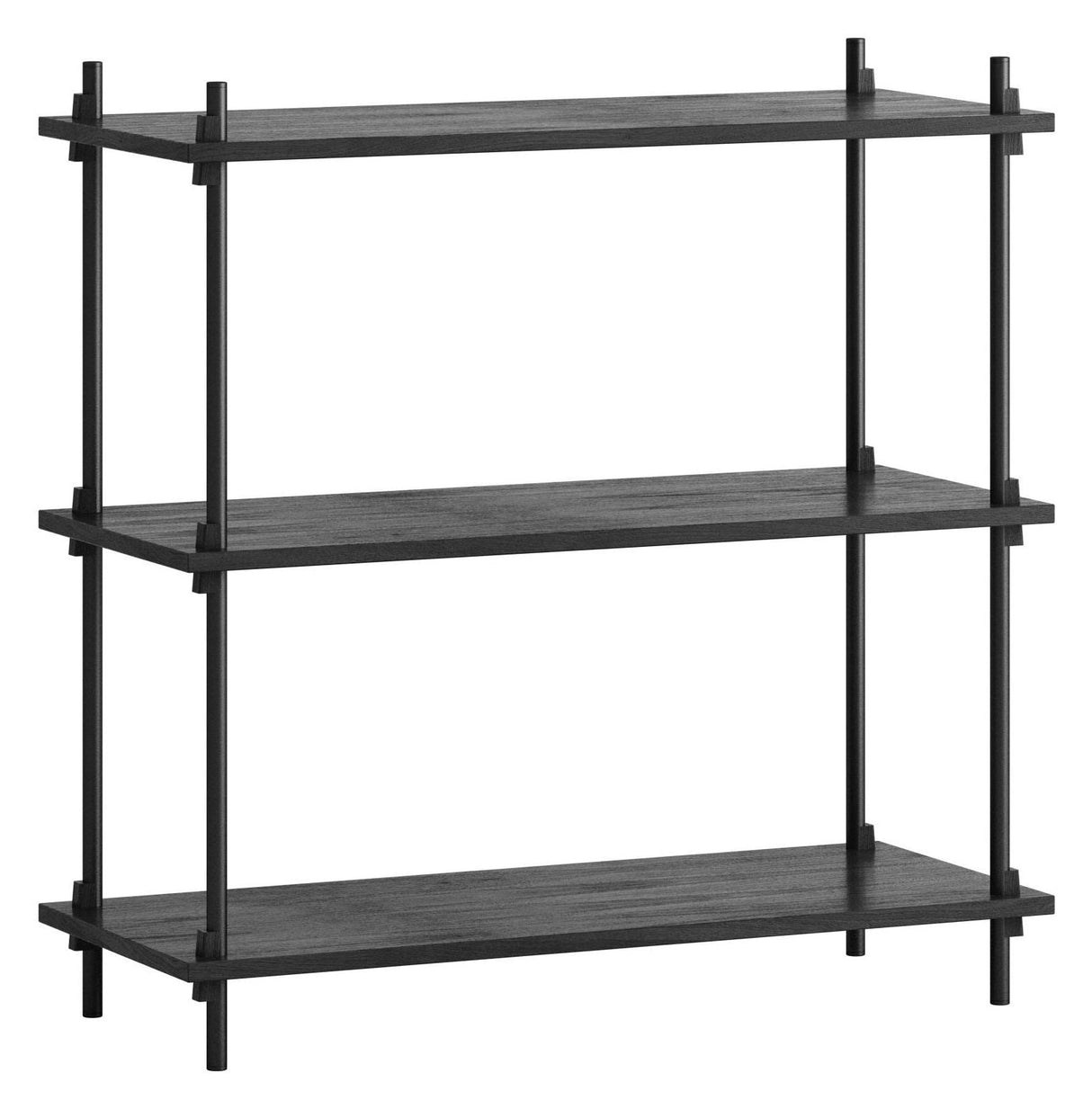 Shelving System, 1 bay, 3 shelves, H:85, Black/black