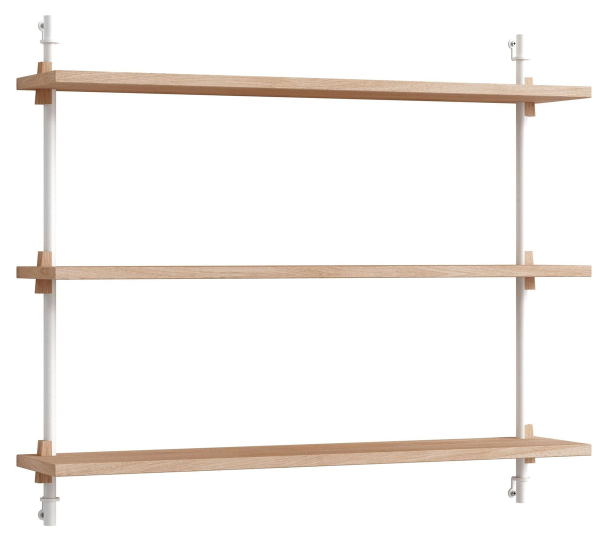 Wall Shelving, 1 bay, 3 shelves, H:65, Oak/White