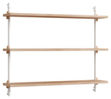 Wall Shelving, 1 bay, 3 shelves, H:65, Oak/White