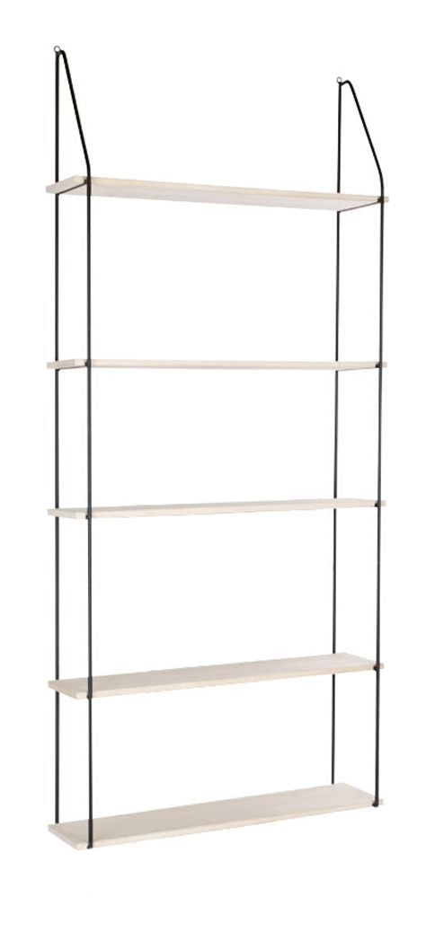 Eindhoven Shelf with black frame and 5 wooden shelves