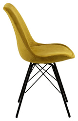 Eris Dining Chair, Yellow Fabric/Black Metal