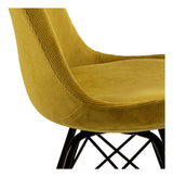 Eris Dining Chair, Yellow Fabric/Black Metal