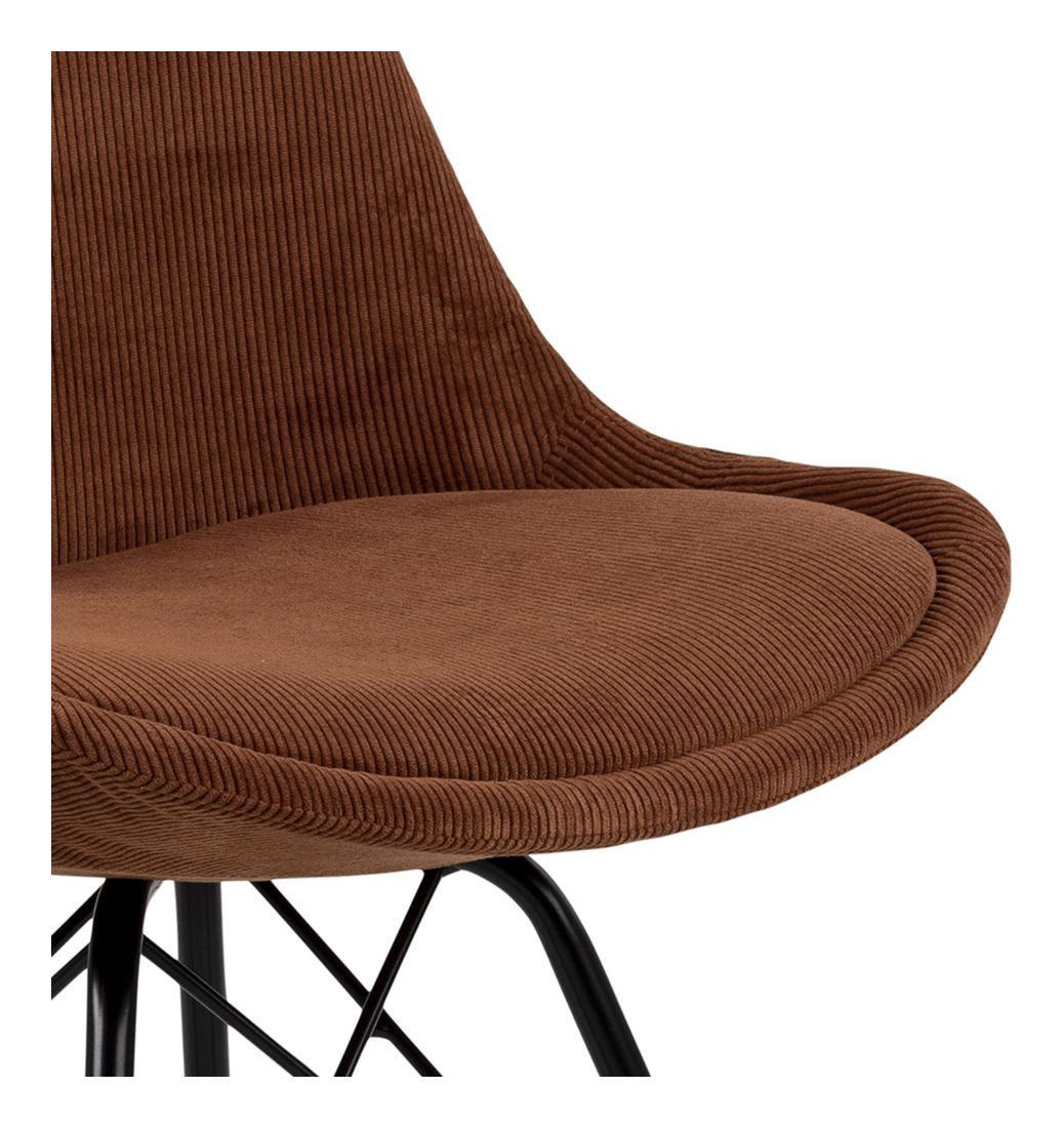 Eris Dining Chair, Copper Fabric/Matte Black