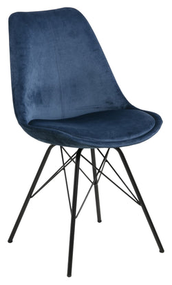 Eris Dining Chair, Navy Blue Velvet