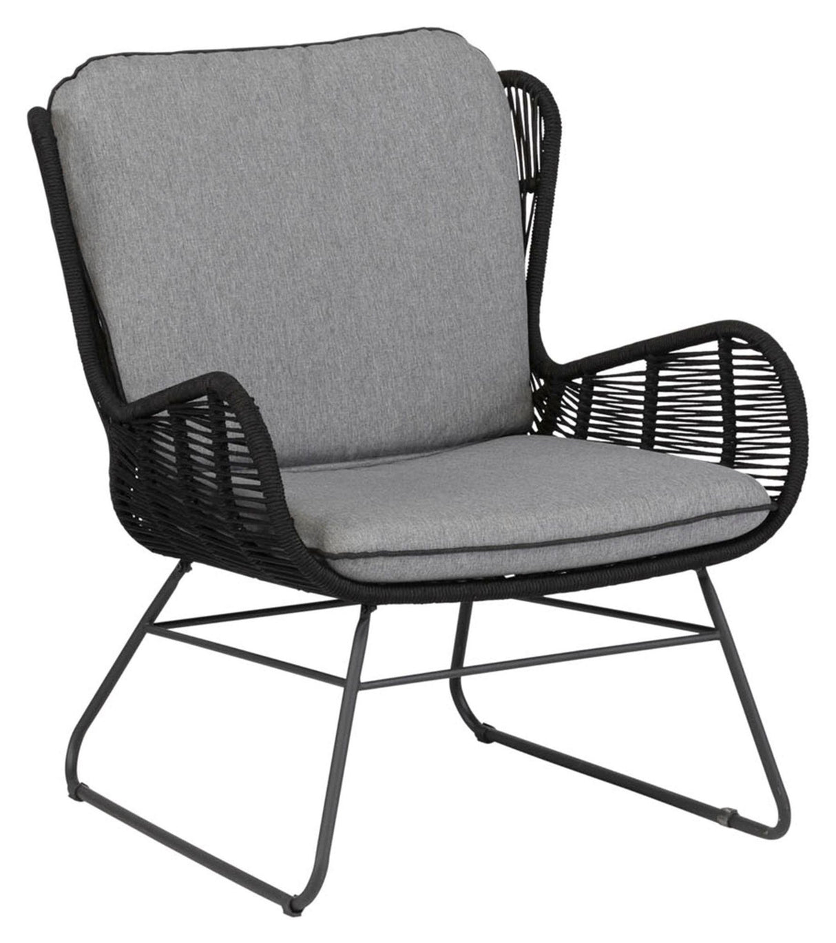 Grace Lounge Chair with Cushions, Anthracite