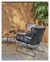 Grace Lounge Chair with Cushions, Anthracite