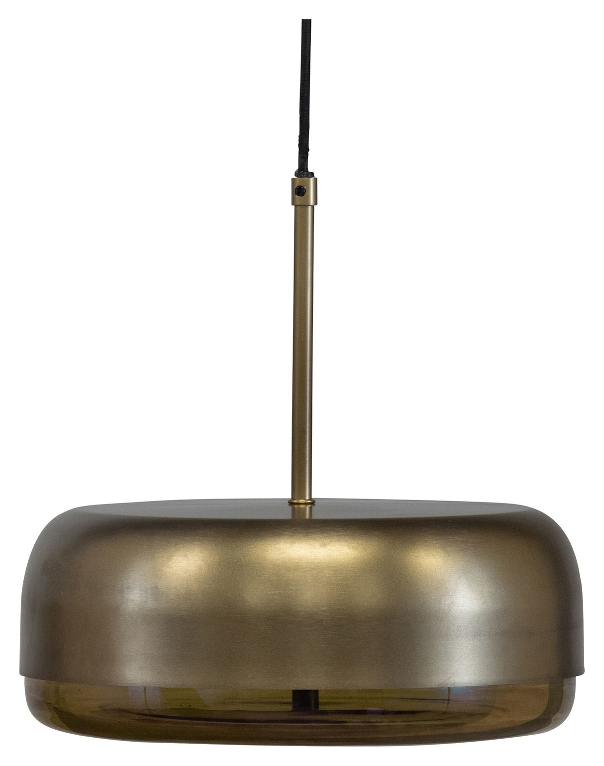 Safa Ceiling Lamp, Ø33, Brown Glass/Antique Brass