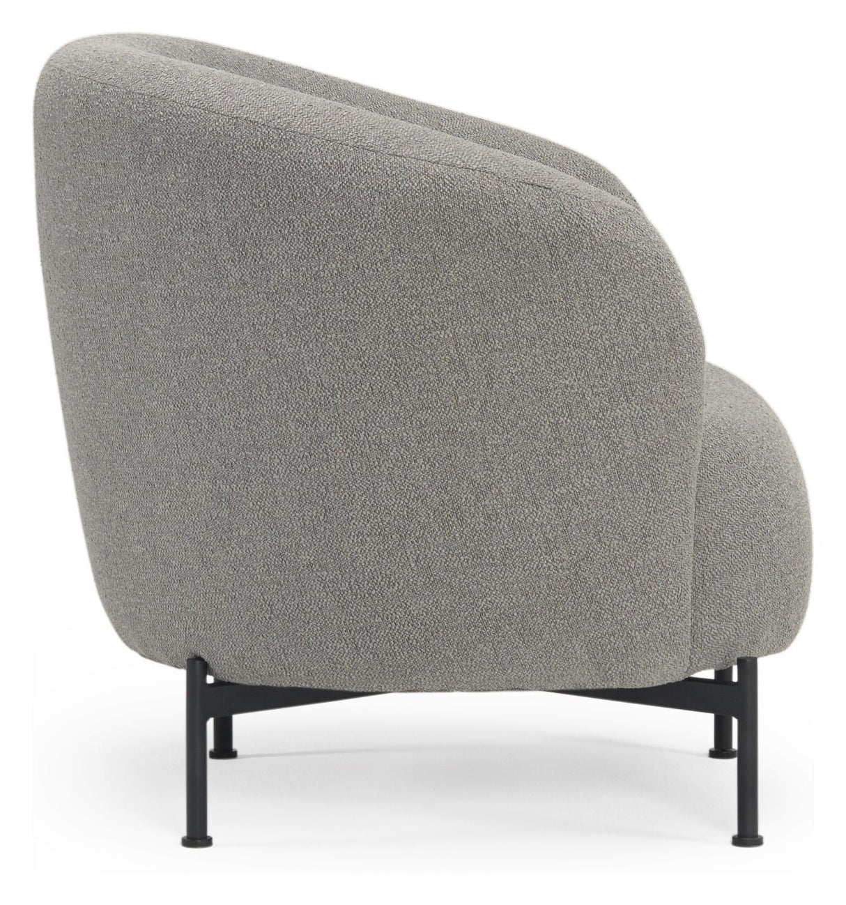 Spruce Armchair, Offwhite Bouclé, matte black metal leg