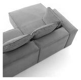 Block 3-pers. Sofa with left-facing chaise Dark Gray Velvet