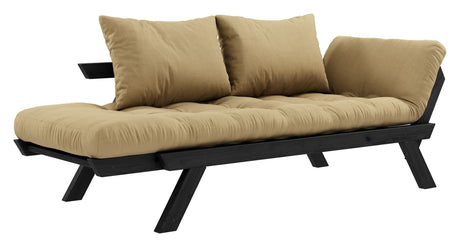 Bebop Sofa bed, Black lacquered, Pine/Beige