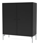 COVER Cabinet with silver legs, Black