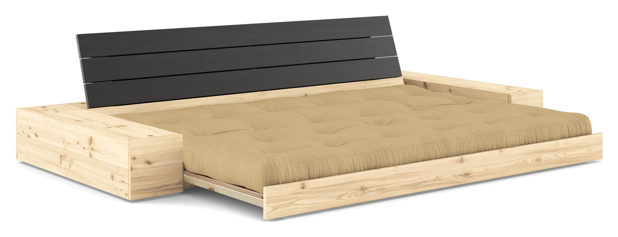 Base Sofa bed with Sideboxes, Wheat Beige/black